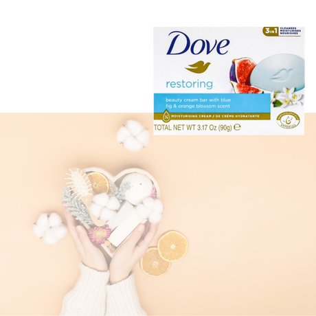 DOVE 90g BEAUTY CREAM BAR RESTORING BLUE FIG AND ORANGE BLOSSOM SCENT
