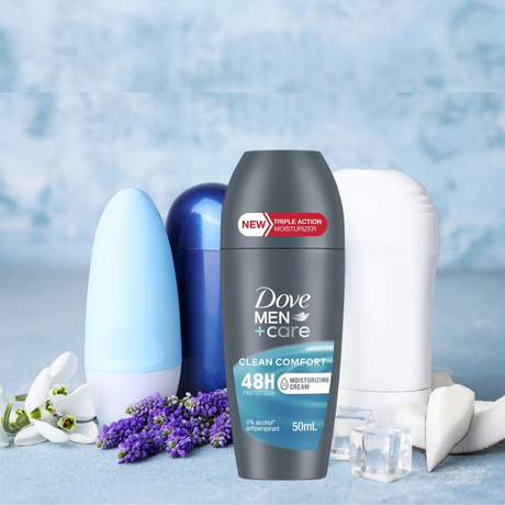 DOVE 50mL ROLL ON ANTIPERSPIRANT MEN + CARE 48H PROTECTION CLEAN COMFORT