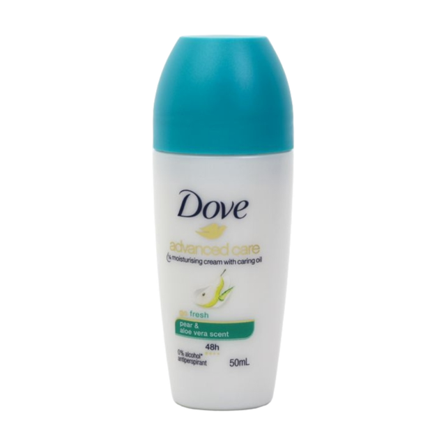 DOVE 50mL DEODORANT ROLL ON ADVANCED CARE 48H GO FRESH PEAR AND ALOE VERA SCENT