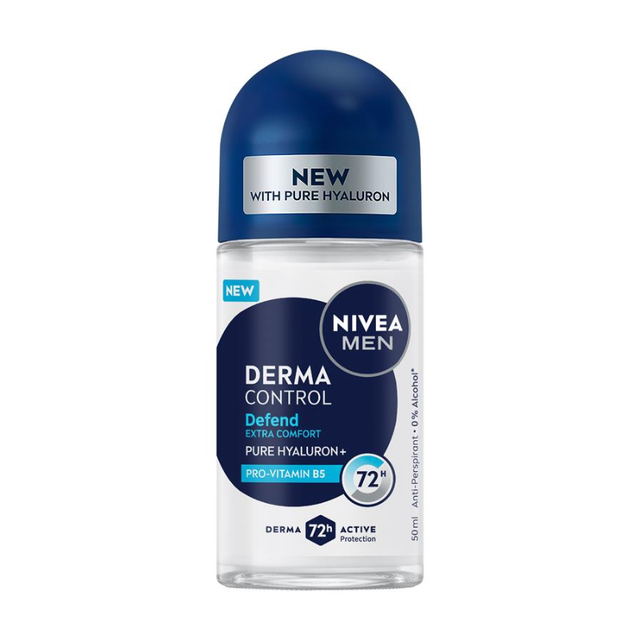 NIVEA 50mL ANTIPERSPIRANT ROLL ON MEN DERMA CONTROL 72H PRO VITAMIN B5