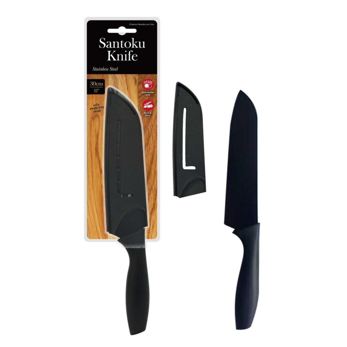 Santoku Knife Stainless Steel with Cover 29.5cm