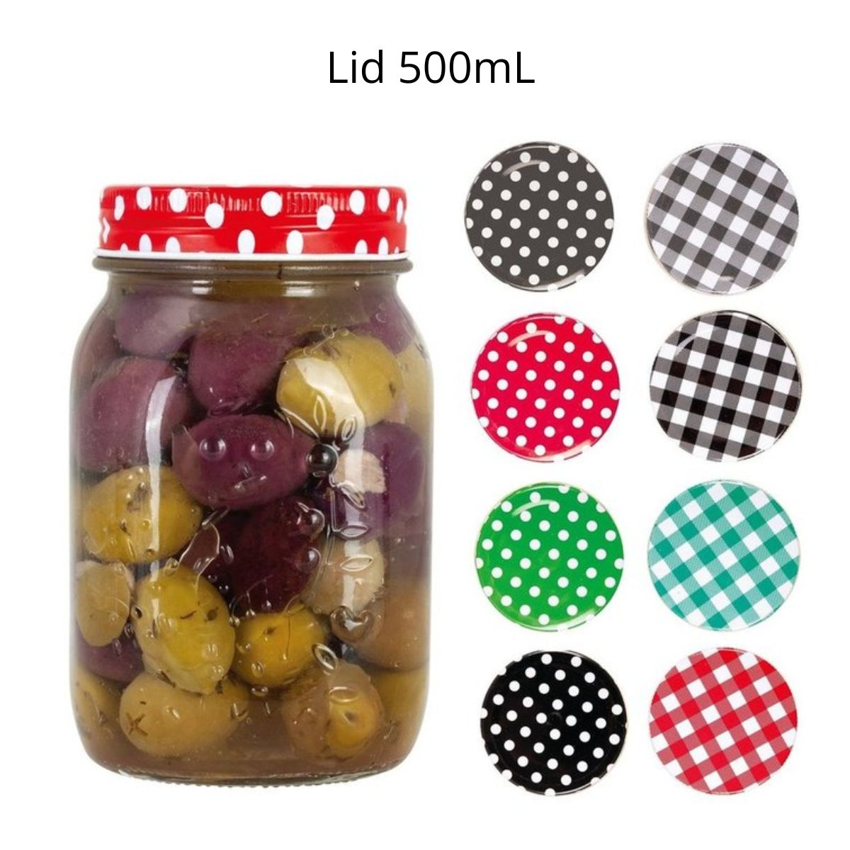 Glass Preserve Jar Printed Lid 500mL