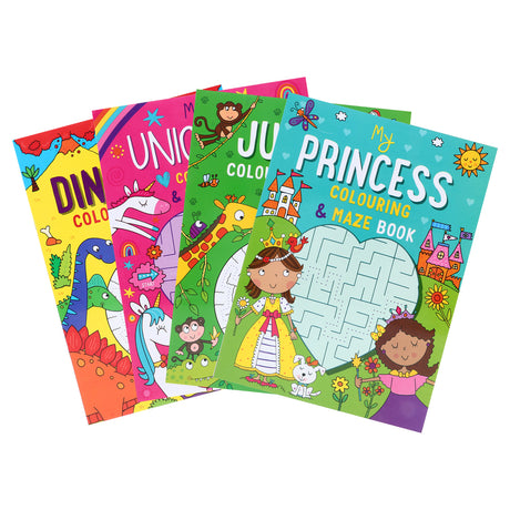 Kids Colouring & Maze Book 24pg