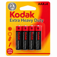 Kodak Heavy Duty AAA batteries 4 pack for household electronics
