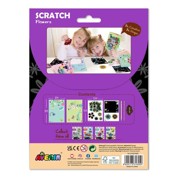 Avenir Scratch Flower Greeting Cards