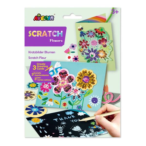 Avenir Scratch Flower Greeting Cards