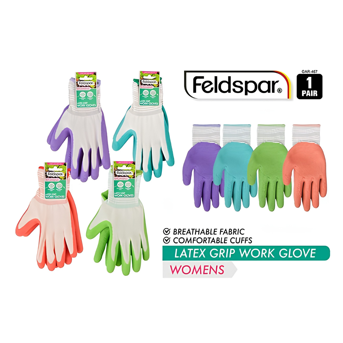 Ladies Garden Gloves Latex Grip – Assorted