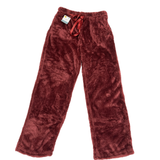 Ladies Soft Plush Sleepwear Pants-DARK RED