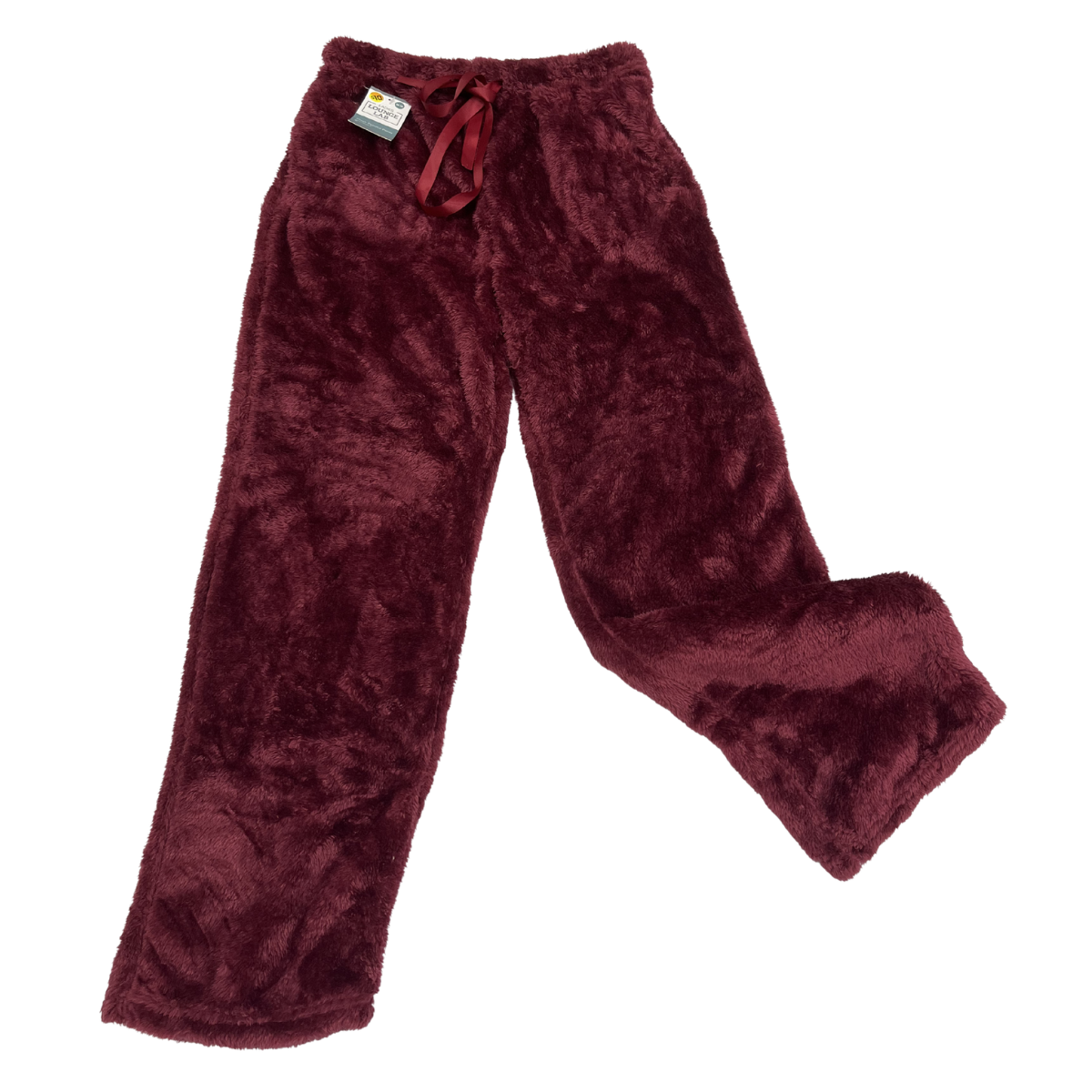 Ladies Soft Plush Sleepwear Pants-DARK RED