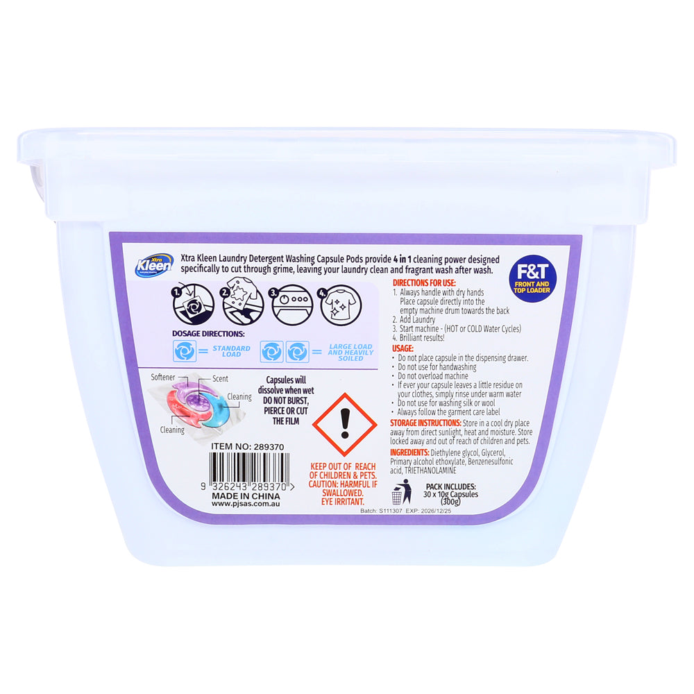 Laundry Liquid Capsule Disc Pods 30pk 4 in 1 – Lavender Fields