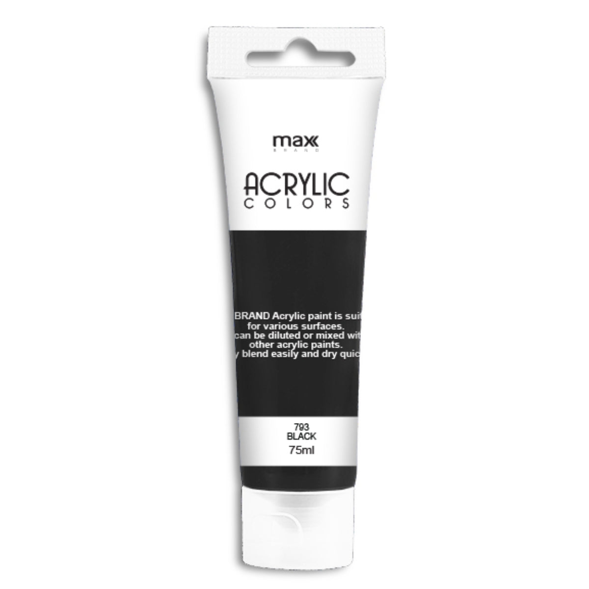 MAX Brand Acrylic Paint 75ml-Black