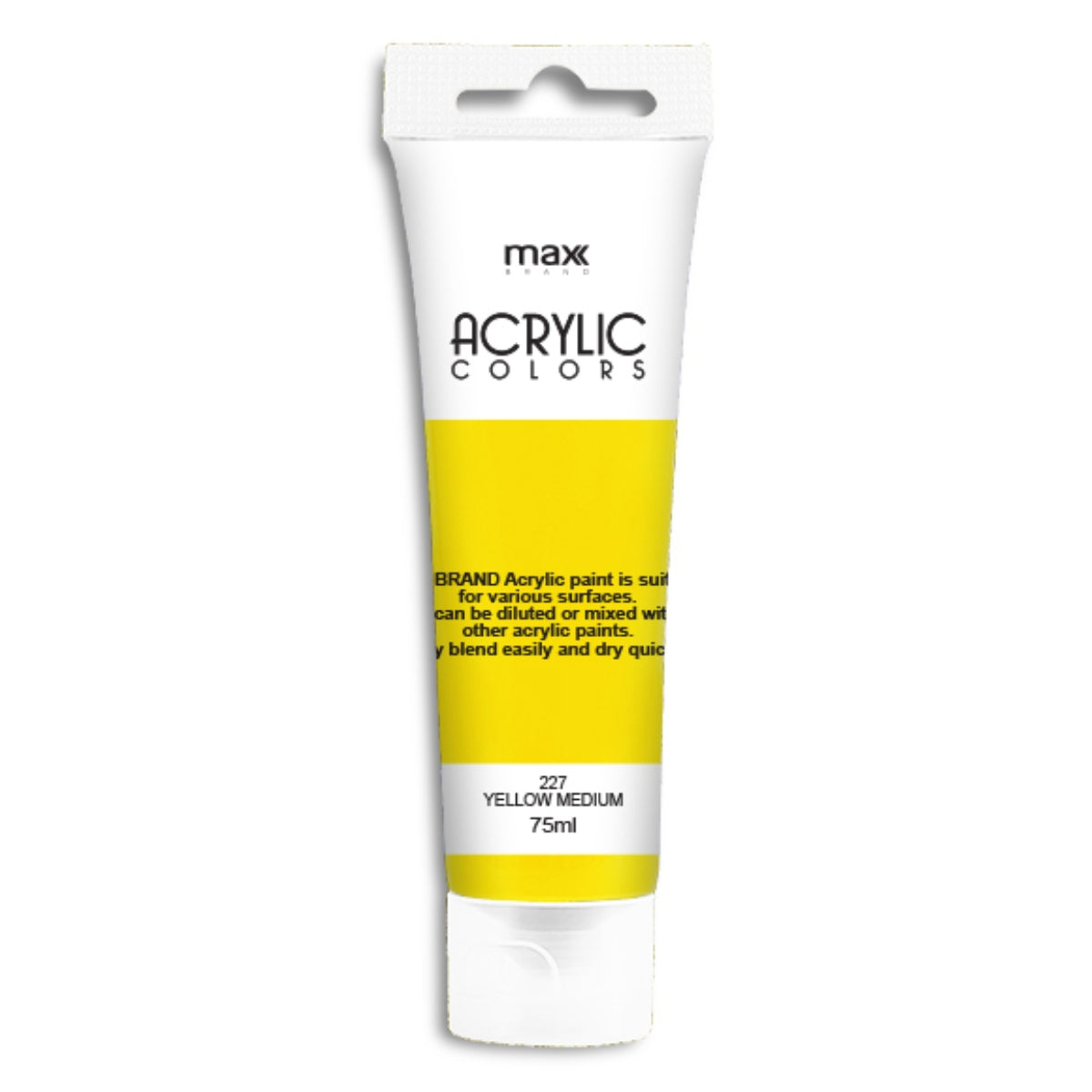 MAX Brand Acrylic Paint 75ml-Yellow Medium