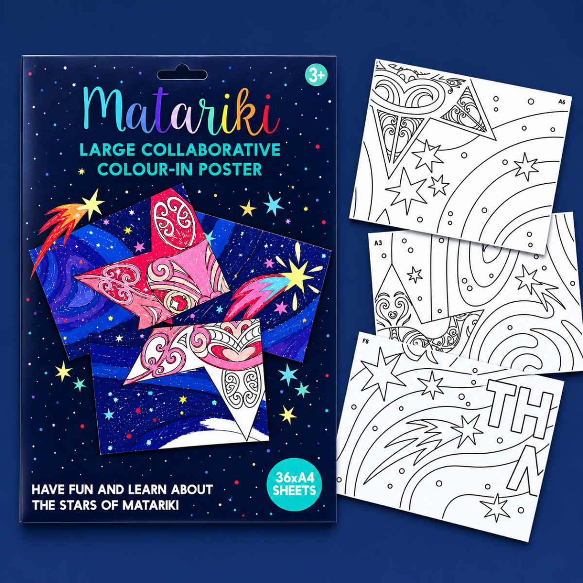 Matariki Colour-in Classroom Poster A4 x 36pcs