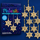 Matariki Hanging Star Ornament Set 9pc 10cm