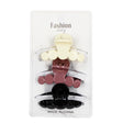3 piece matte 5 circle hair clips set in neutral colours