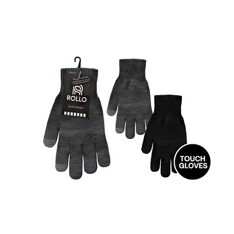 Men’s knit touchscreen winter gloves assorted styles