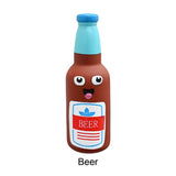 Pet Squeaky Bottle Toy 16.5 x 5cm Vinyl 3 Assorted