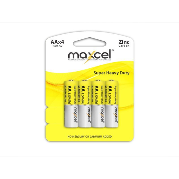 Maxcel Super Heavy Duty Battery Zinc Carbon 4AA