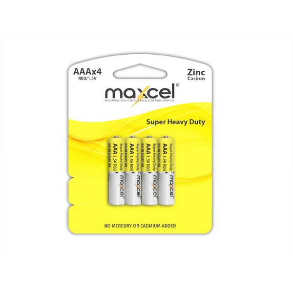 Maxcel Super Heavy Duty Battery Zinc Carbon 4AAA