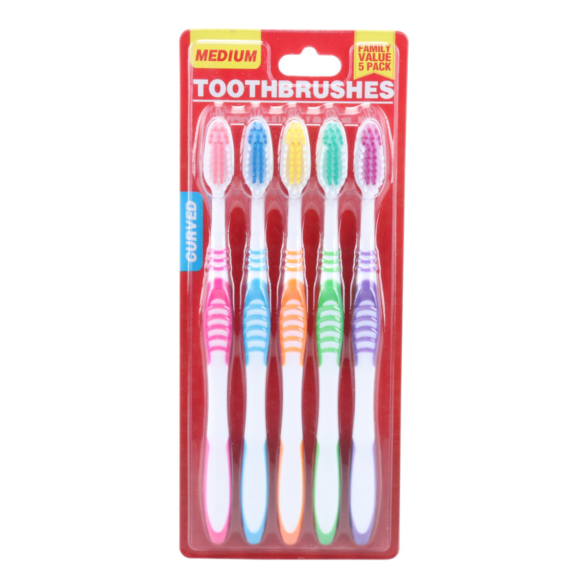 Toothbrush Curved 5pk Medium Bristles