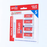 Eraser 5 Pack School Set