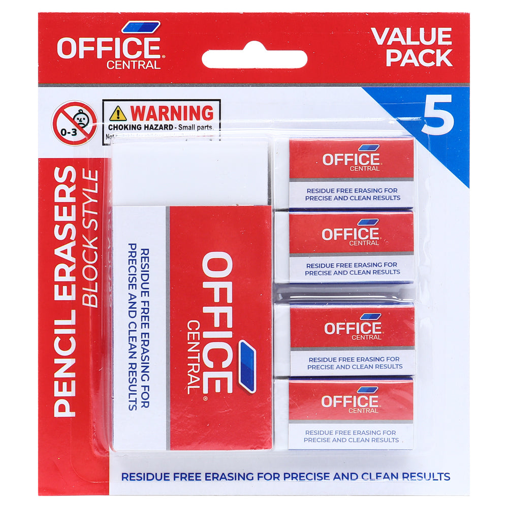 Eraser 5 Pack School Set