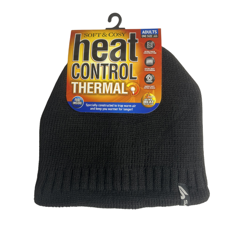 BEANIE ADULTS HEAT CONTROL THERMAL LINED BASIC KNIT