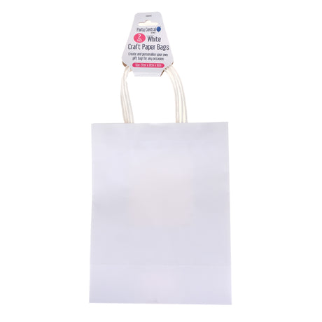 Craft Paper Bags White 27cm x 22cm x 11cm 2pk