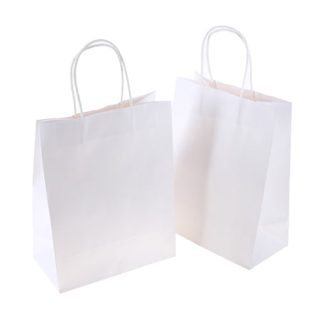 Craft Paper Bags White 27cm x 22cm x 11cm 2pk