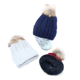 BEANIE WOMENS HEAT CONTROL THERMAL LINED POM