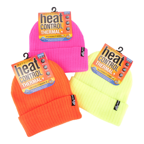BEANIE ADULTS HEAT CONTROL THERMAL LINED WORKWEAR ROLLED CUFF