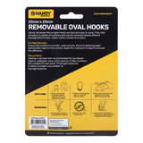 Removable Hooks Oval Plastic 33mm x 23mm 4pk (Holding Weight 1kg)