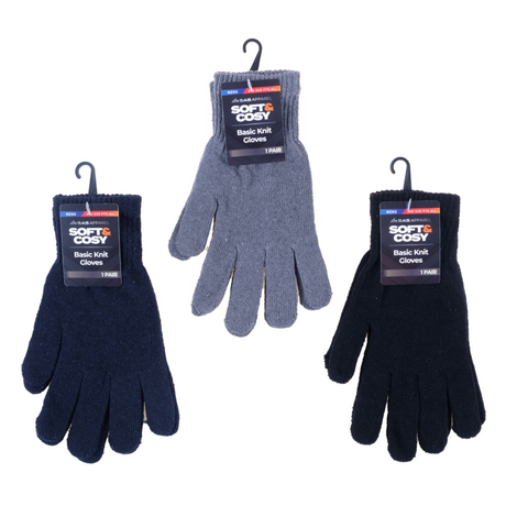 GLOVES MENS BASIC KNIT