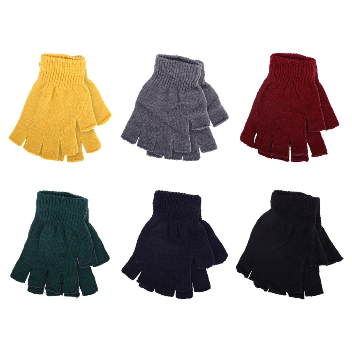 GLOVES FINGERLESS KIDS BASIC KNIT SCHOOL COLOURS