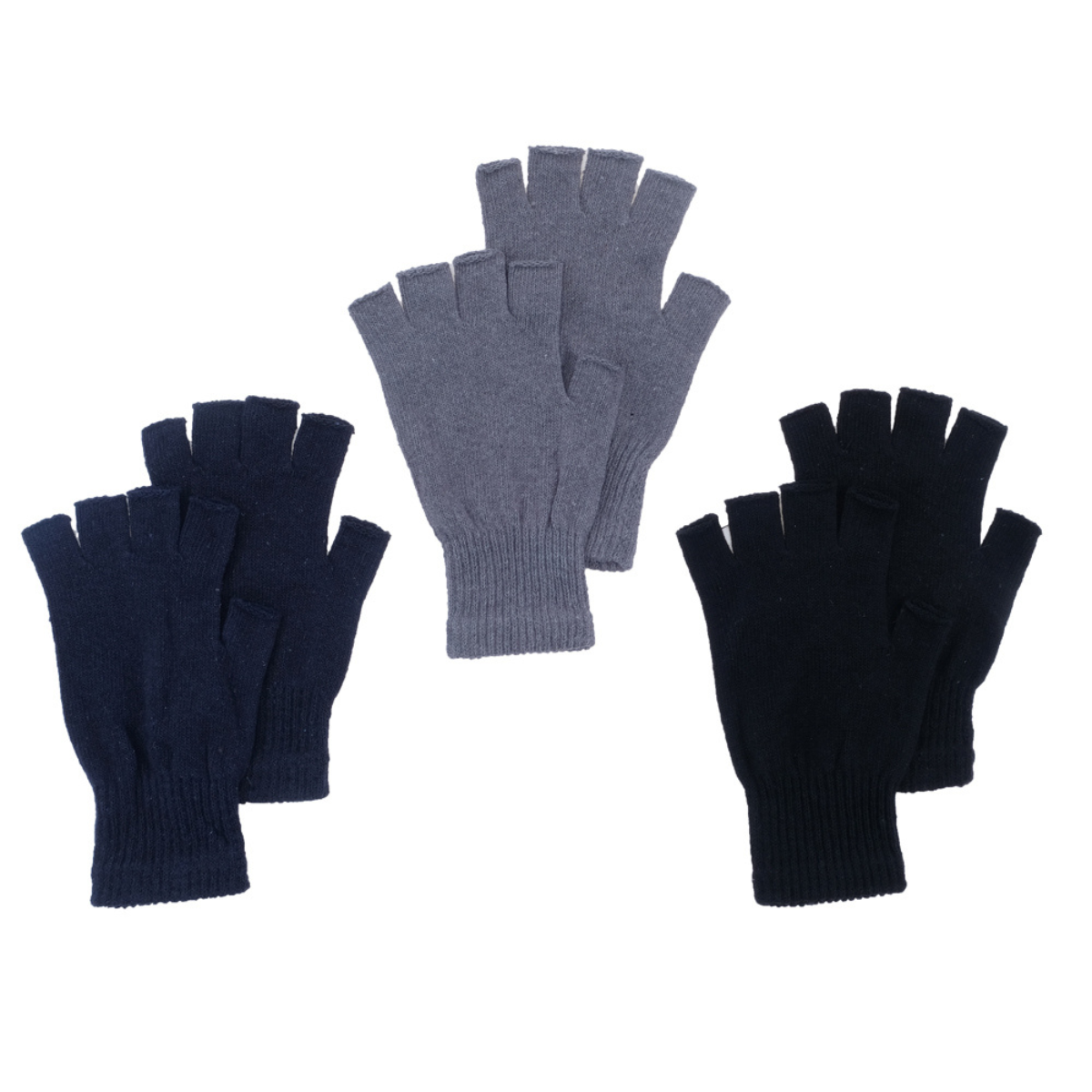 GLOVES FINGERLESS MENS BASIC KNIT