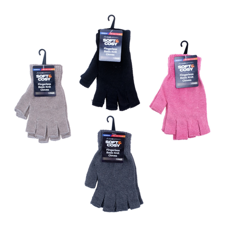 GLOVES FINGERLESS WOMENS BASIC KNIT