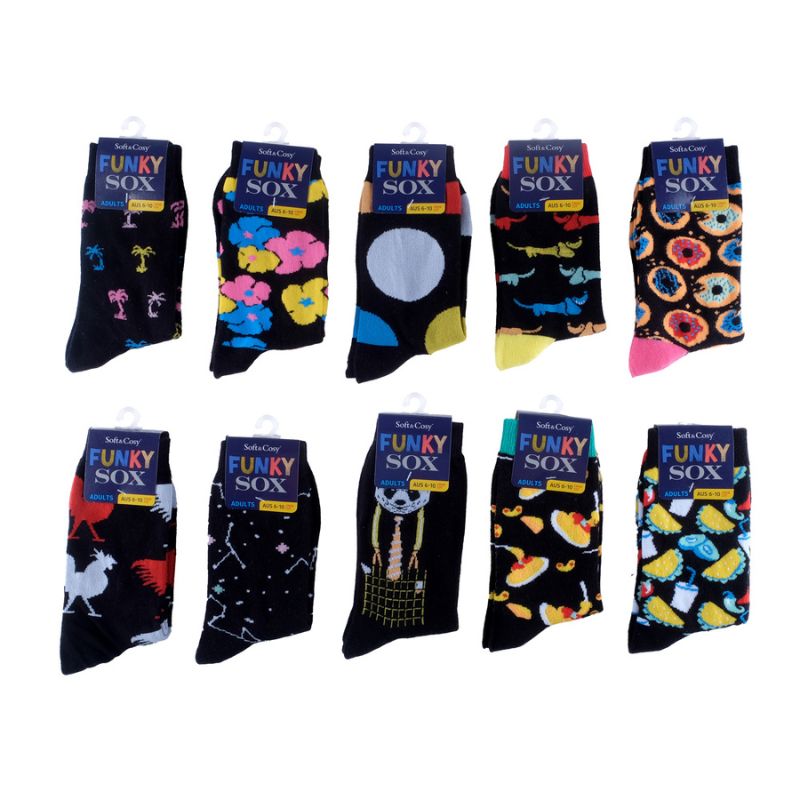 Socks Adults Funky Sox Business Crew Cut