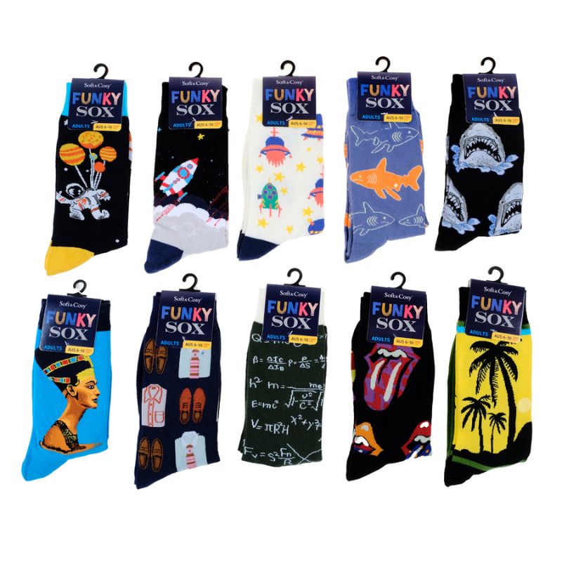 Socks Adults Funky Sox Business Crew Cut