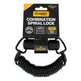 Lock Combination Spiral 4-Digit Black Stretches Up to 1.2m