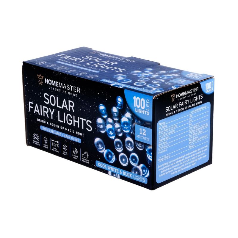 light solar fairy light 100LED 7.5M blue&white