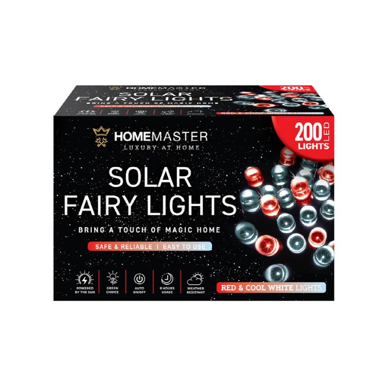 light solar fairy light 200LED 13.5M red&cool white
