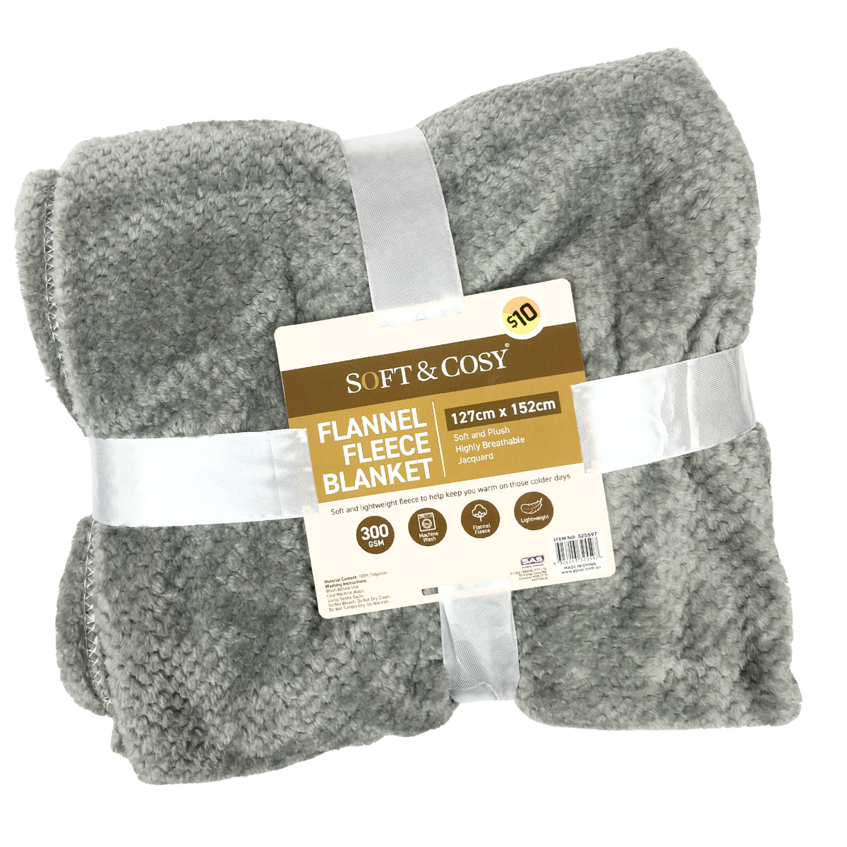 BLANKET FLANNEL FLEECE JACQUARD 127CM X 152CM