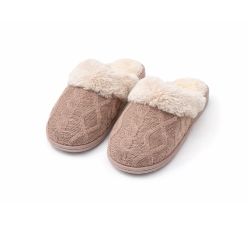 Slippers Premium Womens Slip On Knit Design Fleece Lined