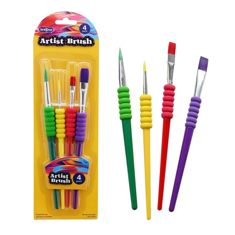 Paint Brush Set 4 Pack – Easy Grip for Kids