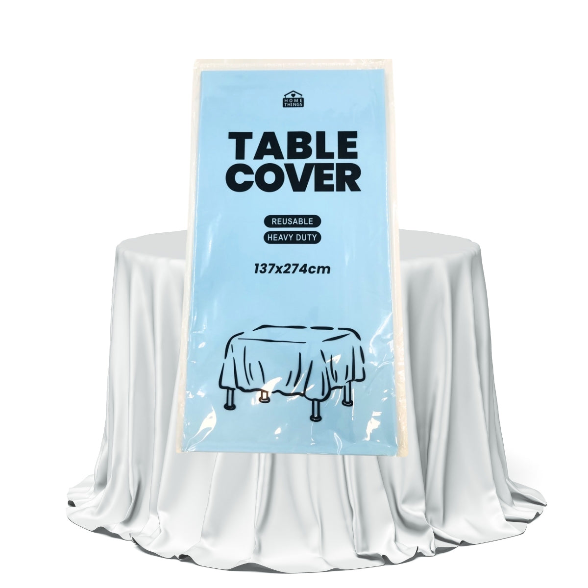 Plastic Table Cover -  Light Blue