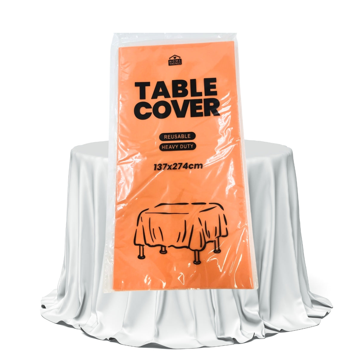 Plastic Table Cover - Orange
