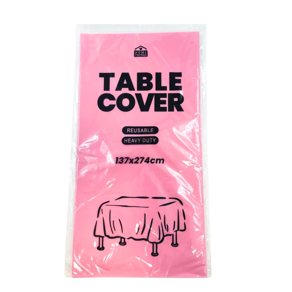 Plastic Table Cover - Pink