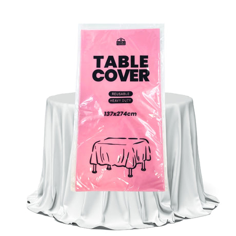 Plastic Table Cover - Pink