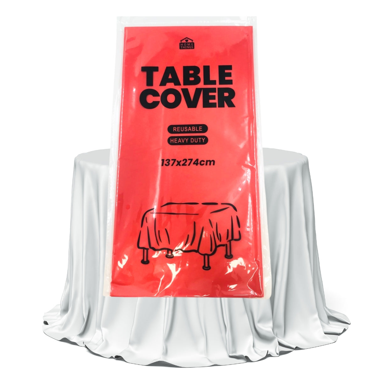 Plastic Table Cover - Red