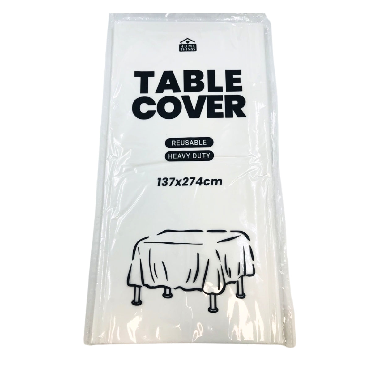 Plastic Table Cover - White